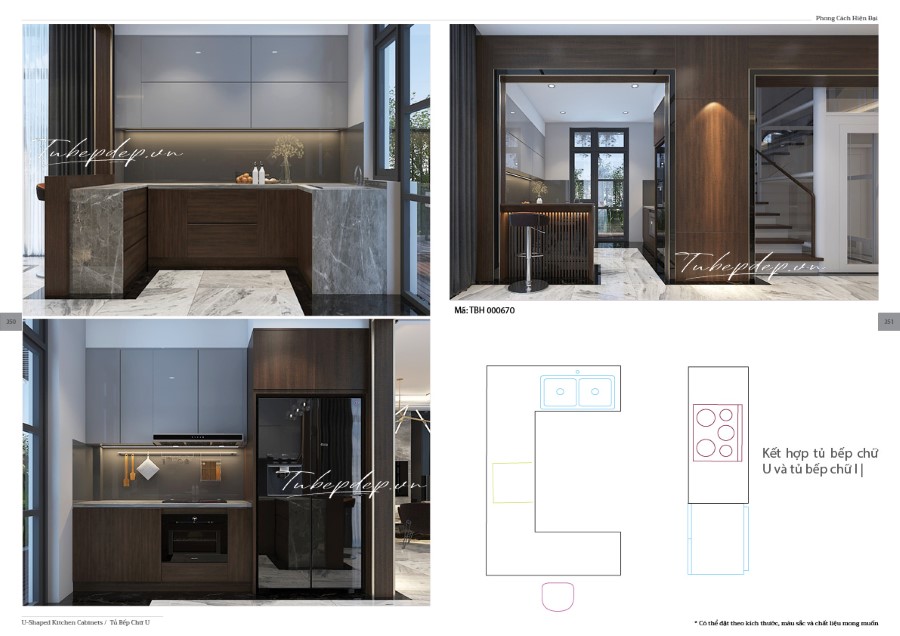 Thiết kế phòng bếp biệt thự hiện đại